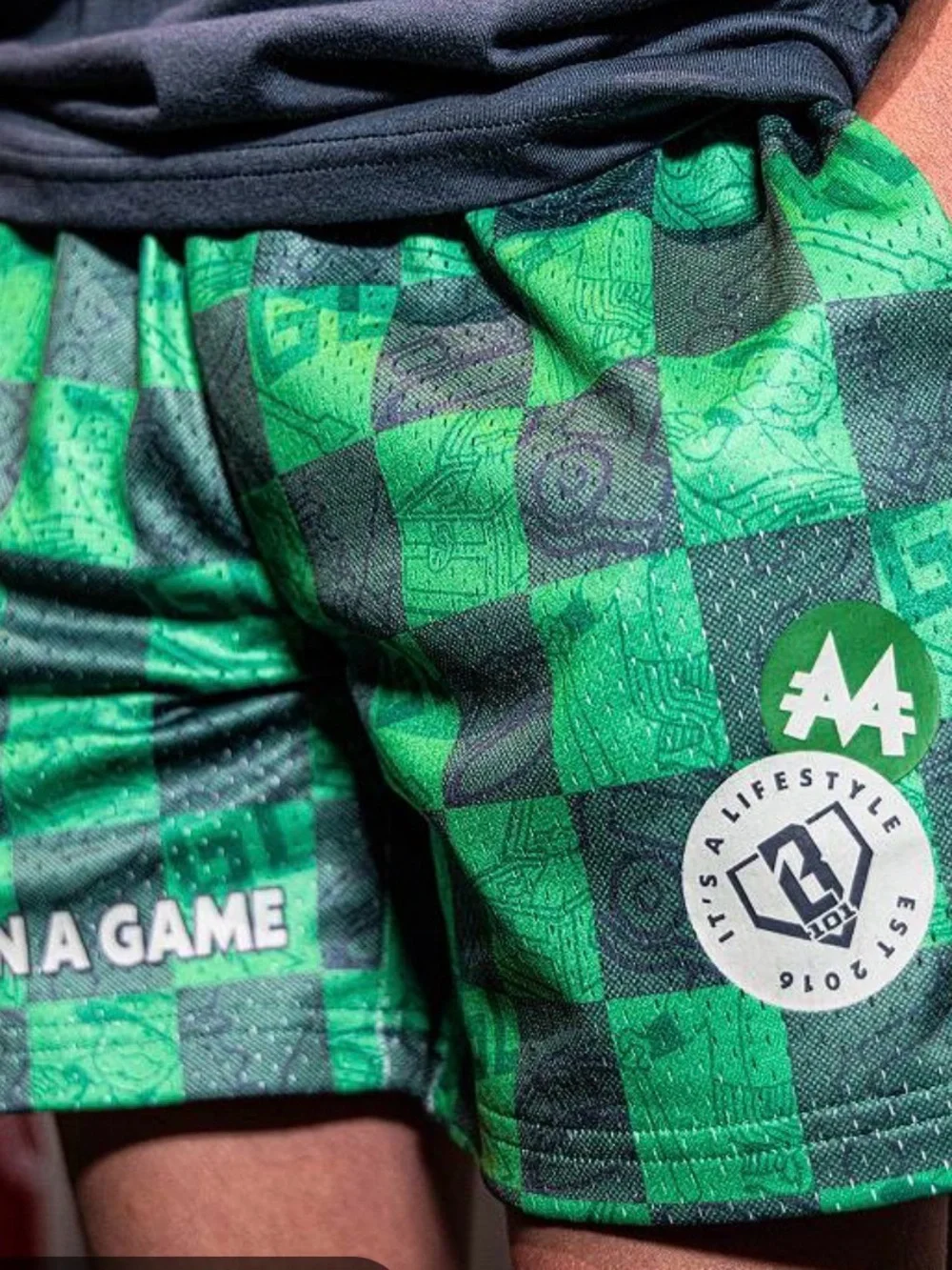 Monopoly Collaboration Green Check Boys' Athletic Shorts YM NWT
